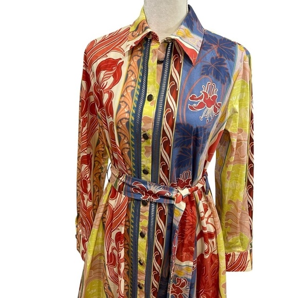 ETRO NWT Belted Printed Cotton-Blend Poplin Shirt Maxi Dress SZ 46IT/10US - Picture 11 of 16